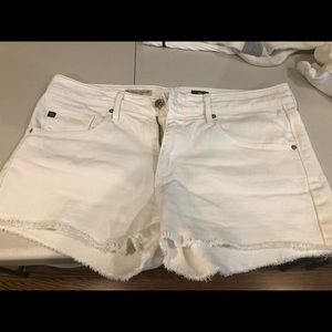 AG pixie cut off white jean shorts